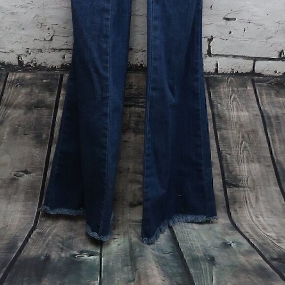 GUESS  ELLA BLUE DENIM FLARE LEG ADJUSTABLE STRAP TIE WAIST JUMPSUIT OVERALLS - Picture 8 of 16